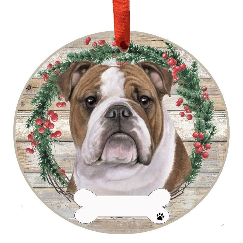 Bulldog Wreath Ornament